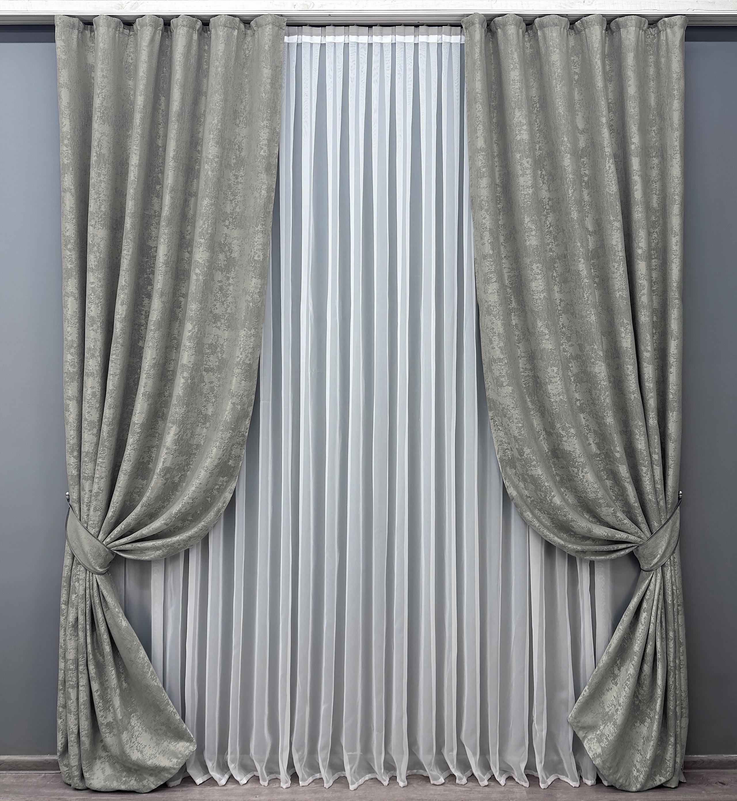 Комплект штор VR-Textil Sultan XO № 1125ш жаккард 100х280 см 2 шт. Серый (31-795)