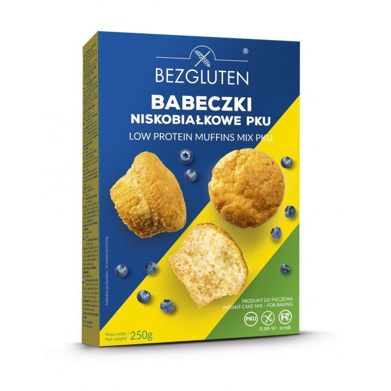 Суміш без глютену для випічки кексів PKU Bezgluten низькобілкова 250 г