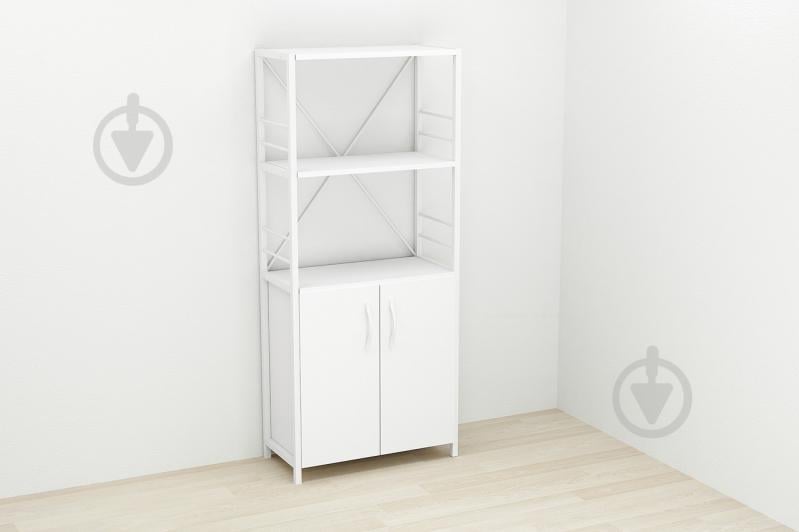 Этажерка 3/60 Ferrum-decor Серии Конект с тумбой  144x60x28 Белый ДСП Белое (FD1028)