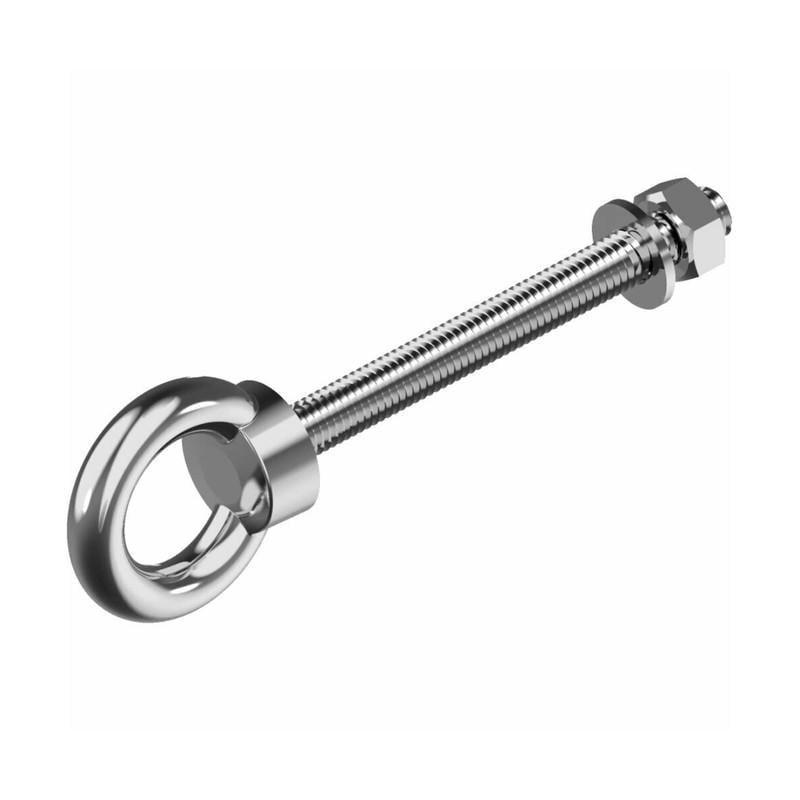 Болт із кільцем рим-болт Metalvis М6х80 крок 1 мм нержавіюча сталь довгий з шайбою/гайкою 5 шт. (N5M80000NC5M806801)