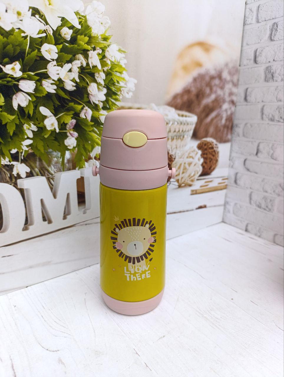 Термос детский Stenson MT-2090-50-1 с трубочкой из нержавеющей стали 500 мл Розово-желтый (MT-2090-50-1)