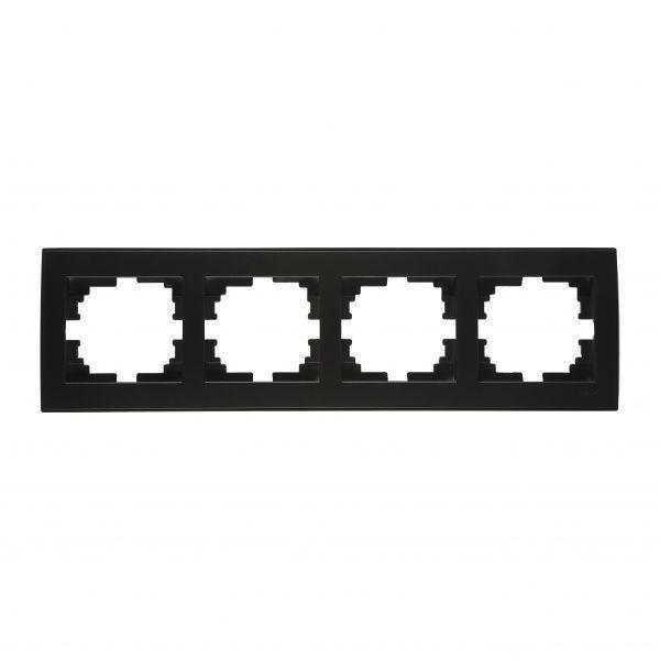 Рамка четырехместная горизонтальная Lezard Rain Антрацит (00000022261)