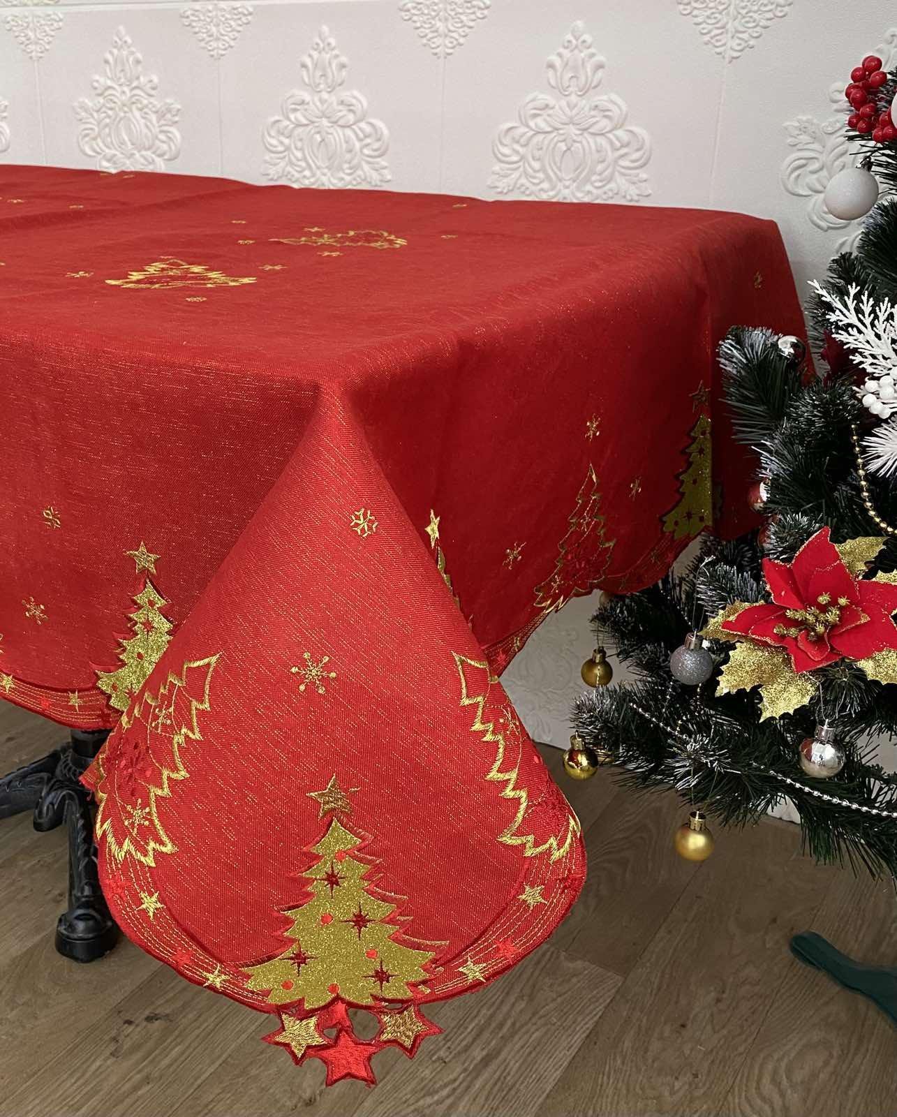Скатертина новорічна 110x160 см SH-65-R (CN22477) Скатертина новорічна 110x160 см SH-65-R (CN22477)