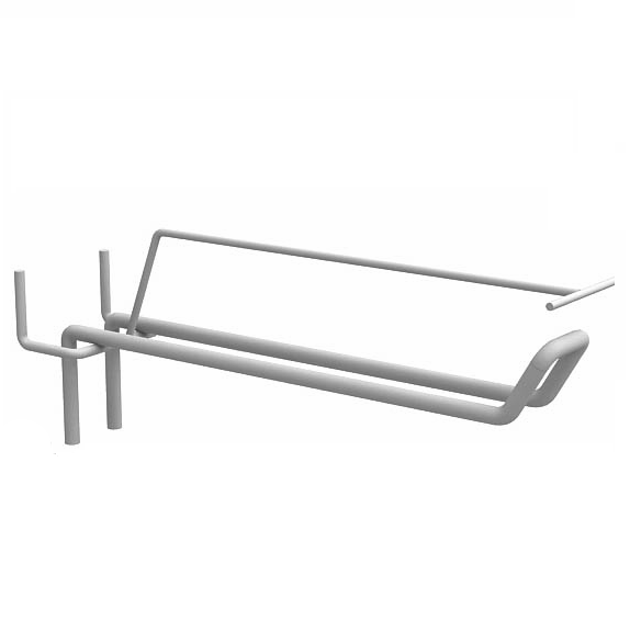 Гачок торговий подвійний з цінникоутримувачем для перфорованої стінки Білий (7074073)