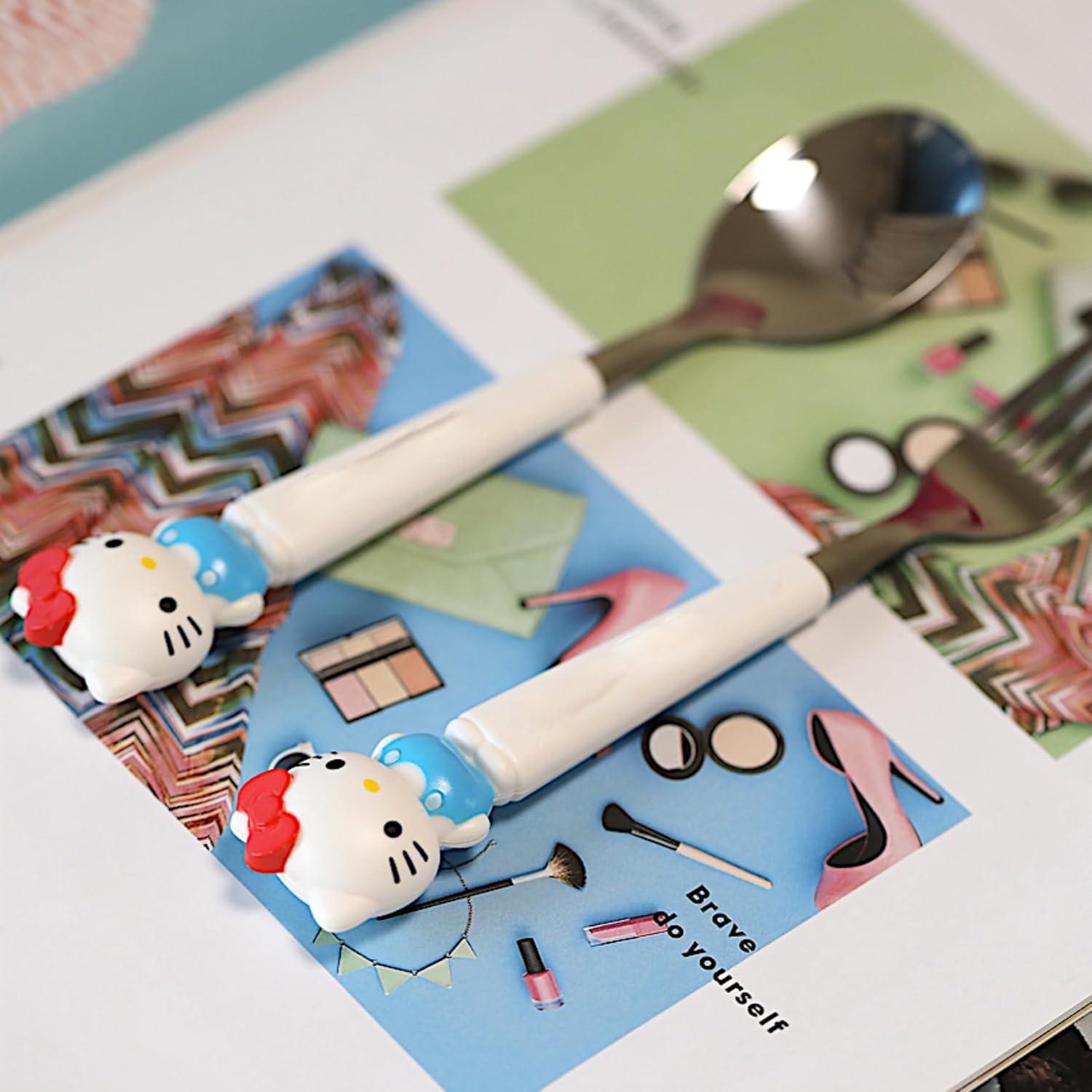 Столовые приборы детские ложка и вилка Hello Kitty из нержавеющей стали - фото 4 Столовые приборы детские ложка и вилка Hello Kitty из нержавеющей стали - фото 4