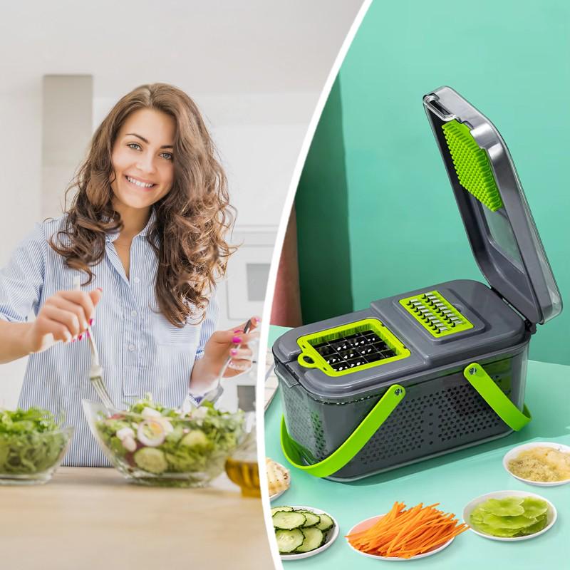 Овочерізка з контейнером Veggie Slicer 22в1 багатофункціональна (e81f5784) - фото 8