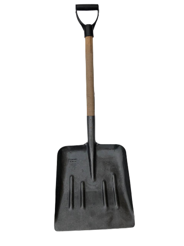 Лопата Вугільна зернова снігоприбиральна з рейкової сталі з черенком та пластиковим тримачем