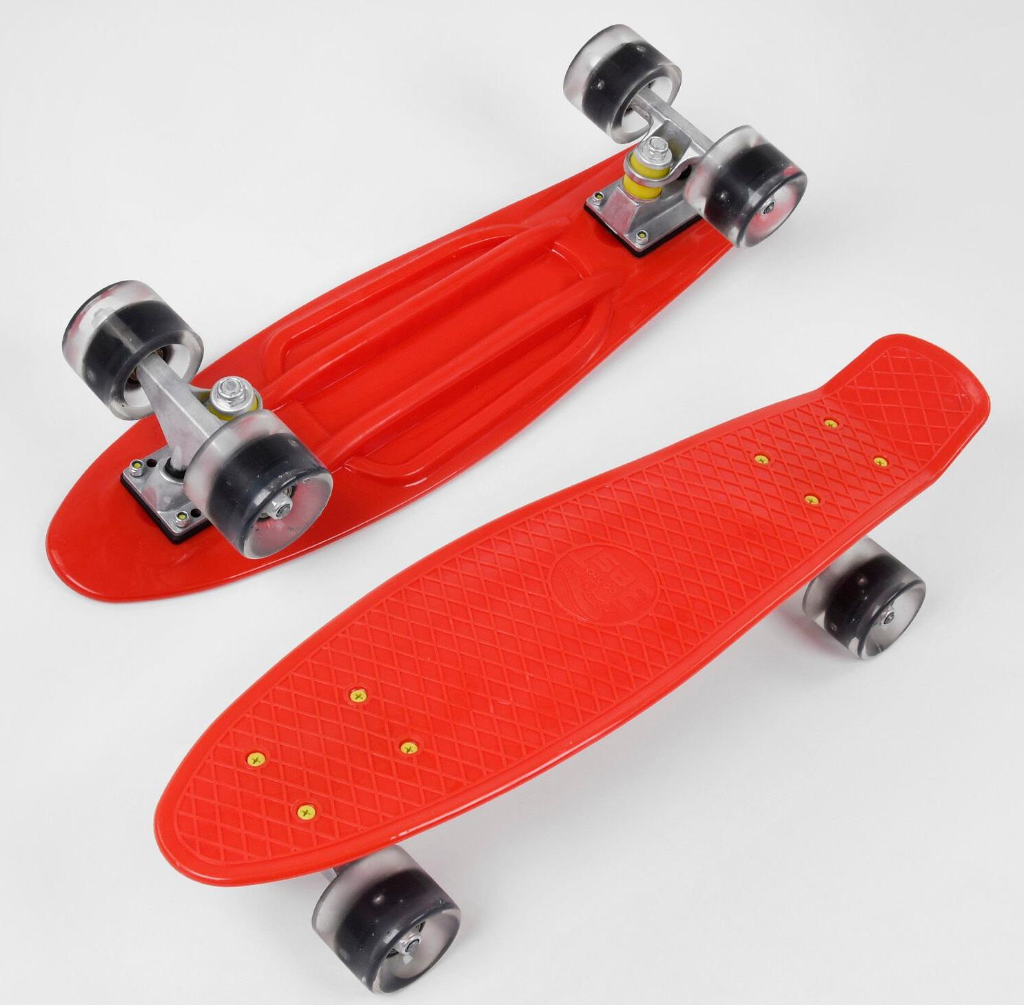 Скейтборд 696 Toys Penny Board Maraton со светящимися колесами 55 см Красный (08808-4) - фото 4