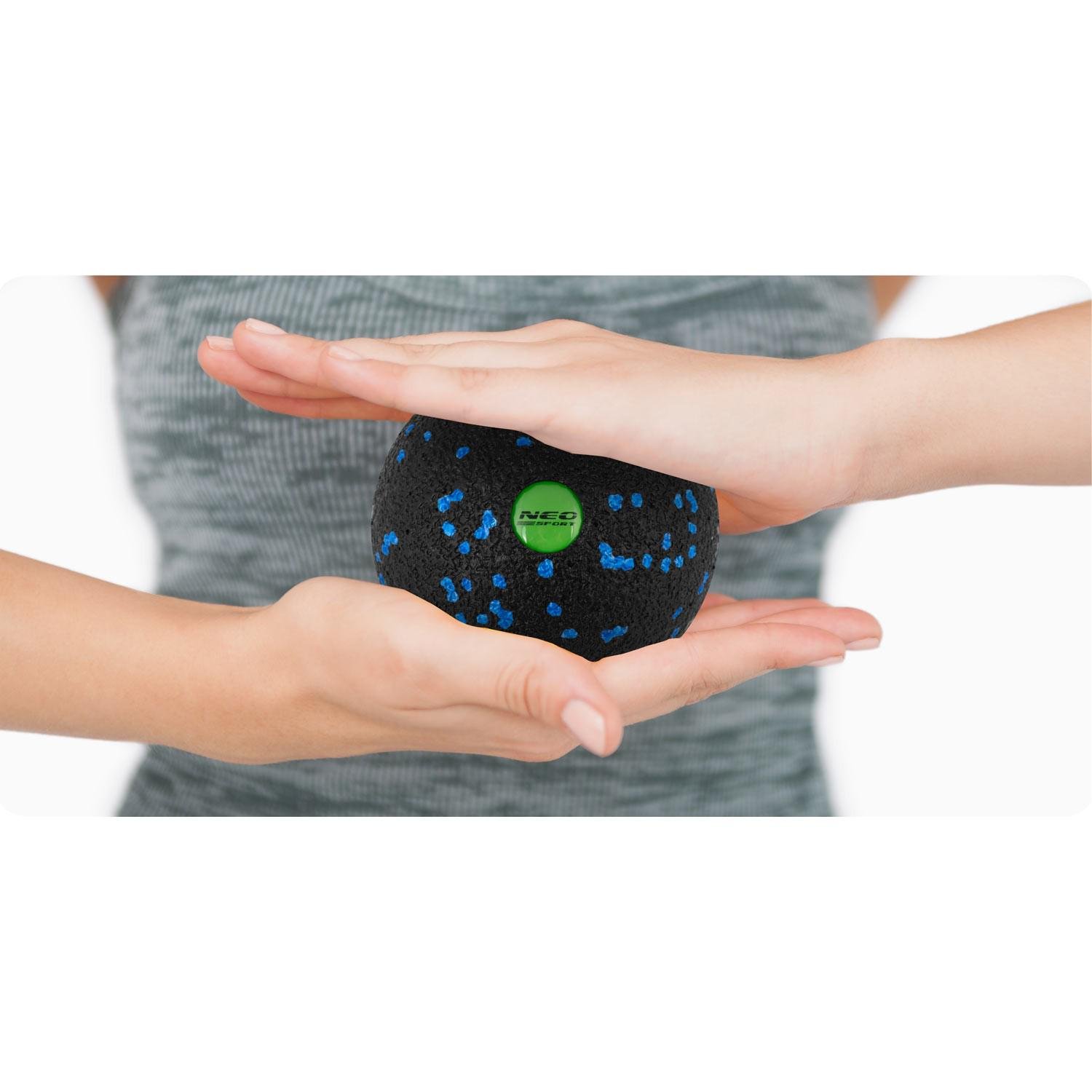 Мяч для массажа и фитнеса NS-965 Черно-голубой (429886) - фото 7