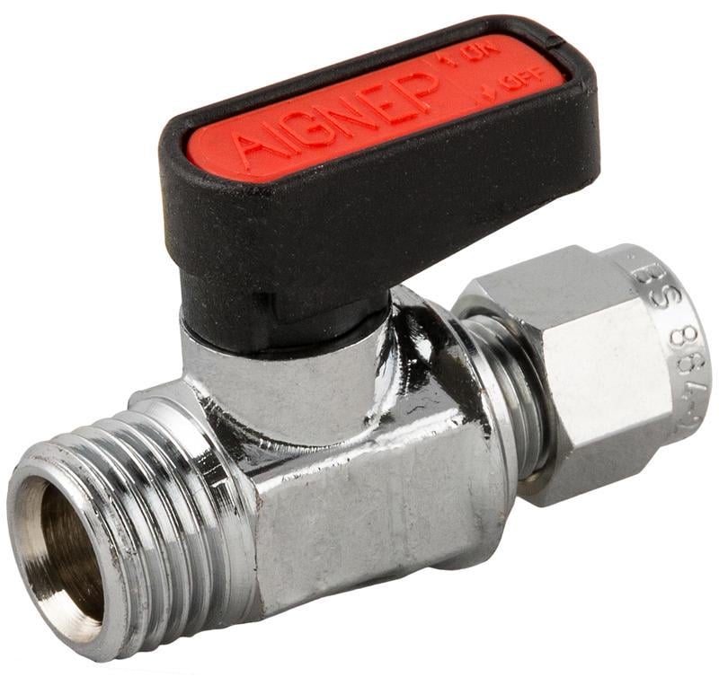 Кран шаровой AIGNEP 2GM430 трубка 10 мм резьба 3/8" (0644000007)