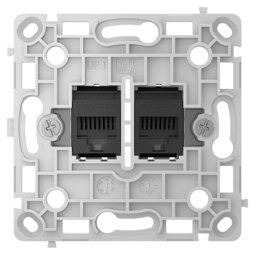 Механізм інтернет розетки Ajax OutletCore LAN vertical до 1 Гбіт/с CAT.5e та CAT.6 для 4K Black (31022159)