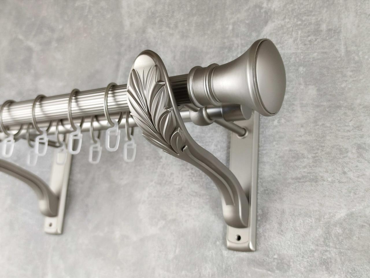 Карниз MStyle металлический для штор двухрядный Люксор 25/19 мм рифленый 200 см Сатин (5012821)