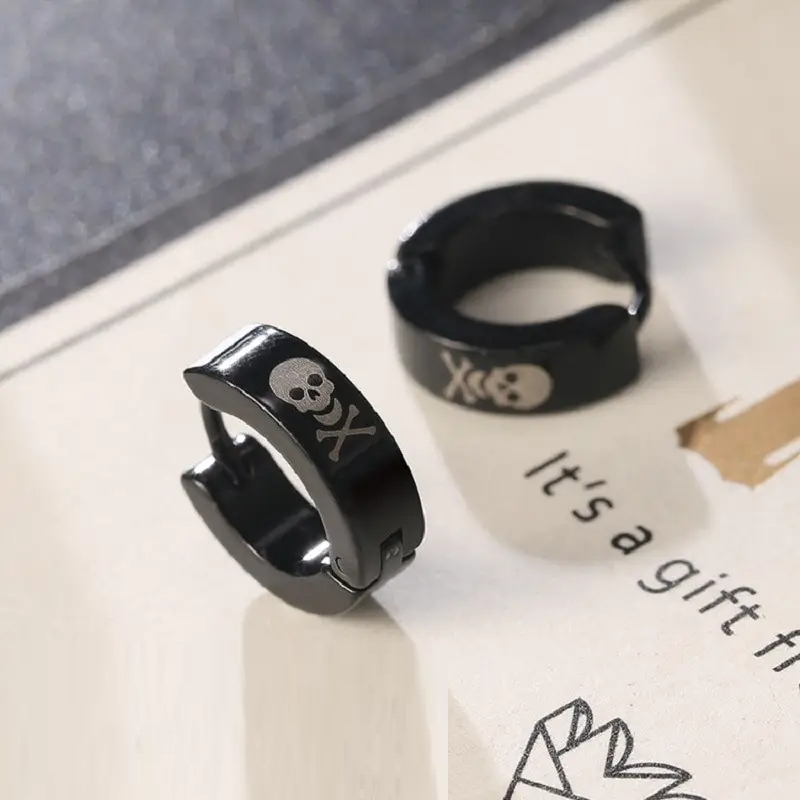 Сережки з черепом на одне вухо сталь (1352757959)