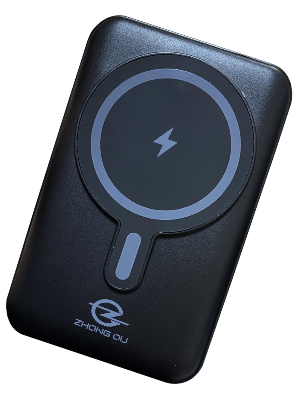 Повербанк Zhong Ou MagSafe с беспроводной быстрой зарядкой и встроенные кабели USB Type-C lightning 15000 mAh Черный (22871274)