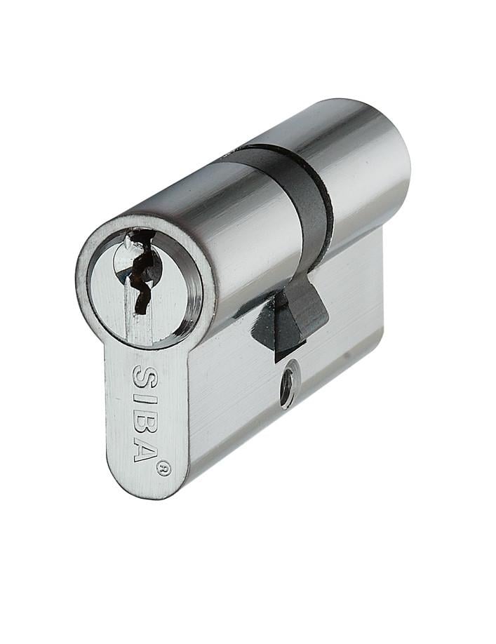 Цилиндр дверной Siba английский ключ-ключ 90 мм 45х45 мм Хром (40.10.40/CK 3K) - фото 2