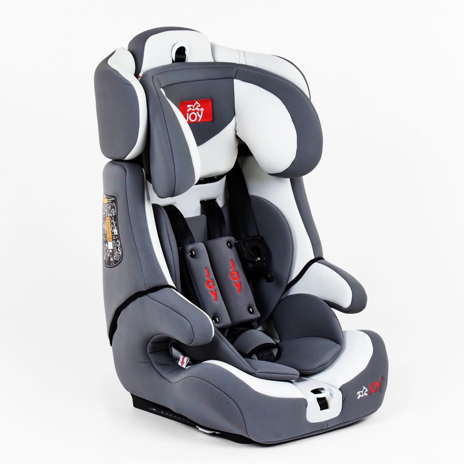 Автокресло детское Joy Isofix универсальное группа 1/2/3 9-36 кг Grey/White (80460)