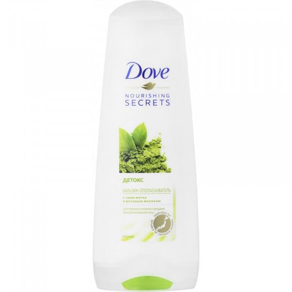 Dove Бальзам-ополаскиватель Nourishing Secrets Детокс с чаем матча и рисовым молоком 350 мл