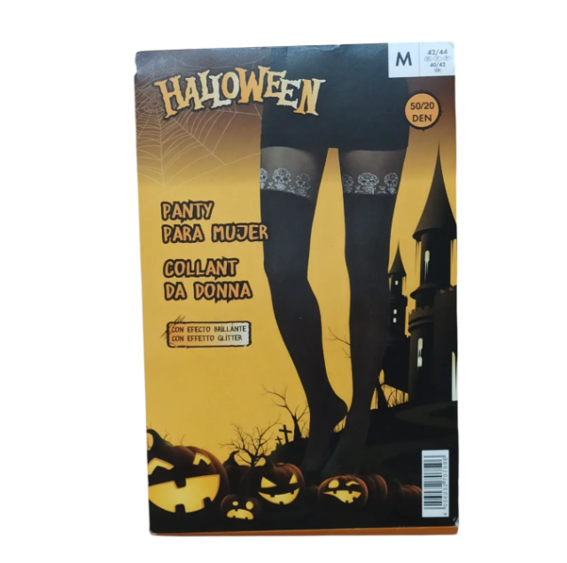 Колготки на Хэллоуин с черепами 20-50 den М Черно-белый (28748371)