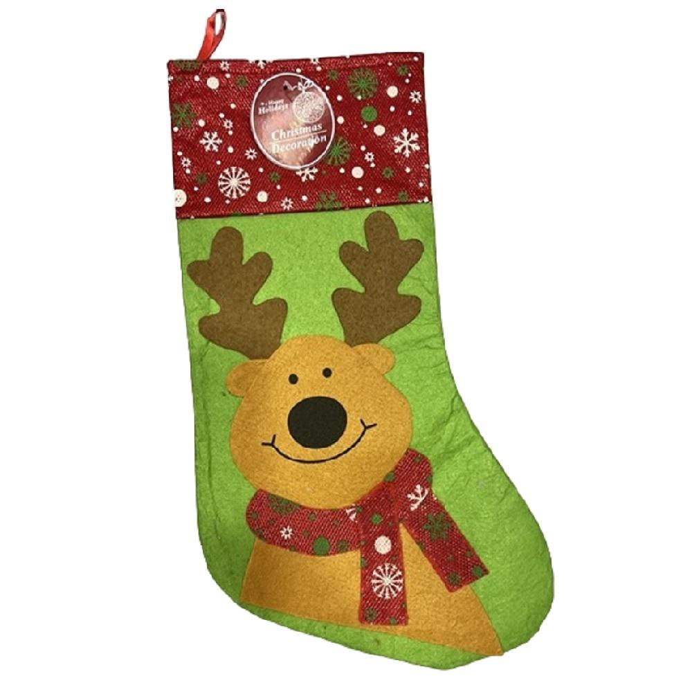 Новогодний носок Stenson R96071 для подарков 41 см Red