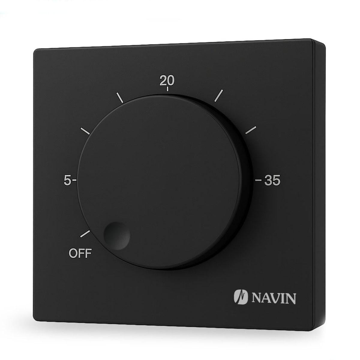Терморегулятор механический для теплого пола NAVIN EH84BM-16A Черный матовый (E24-660171-0240)