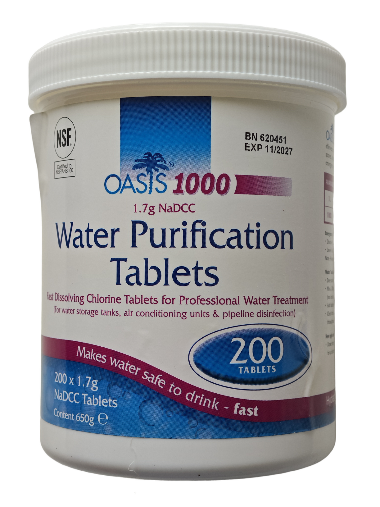 Таблетка для дезинфекции воды Oasis 1000 1,67 г NaDCC 1 таб.