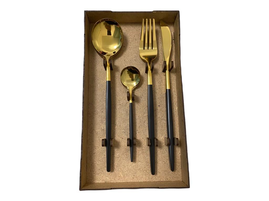 Набор столовых приборов Kitchen на 2 персоны Черный (4748242) - фото 5 Набор столовых приборов Kitchen на 2 персоны Черный (4748242) - фото 5