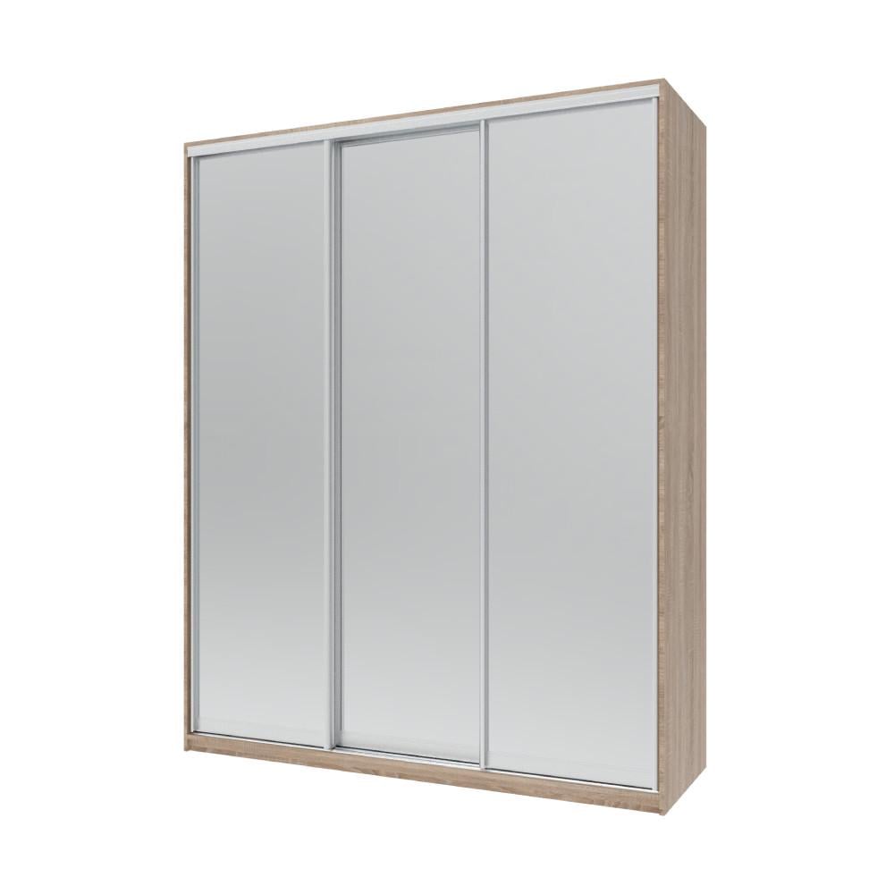 Шкаф-купе трехдверный Doros Сити Лайт 3 зеркала 180х60х225 см Дуб сонома (DRS-011094)
