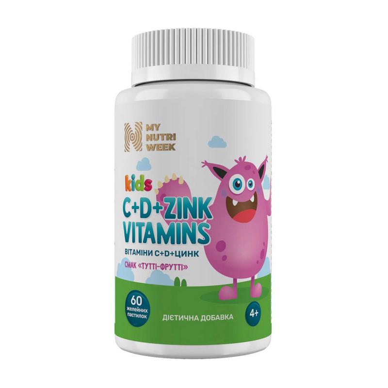 Детские витамины C+D+цинк My Nutri Week Kids C+D+Zink 60 паст. Тутти-фрути