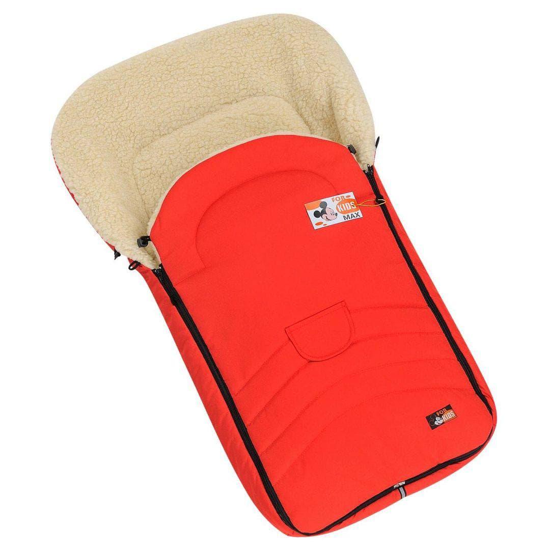 Конверт для новонароджених зимовий ForKids Maxi на овчині в коляску/санки 98х48 см Червоний (21005)