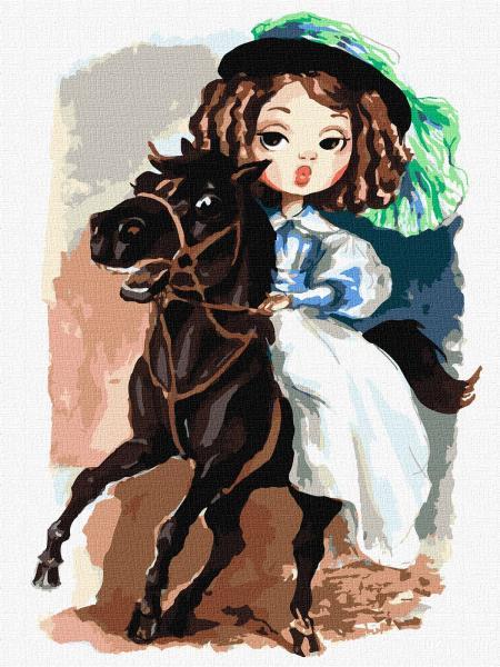 Картина по номерам Идейка Всадница 30х40 см в термопакете (KHO4870)