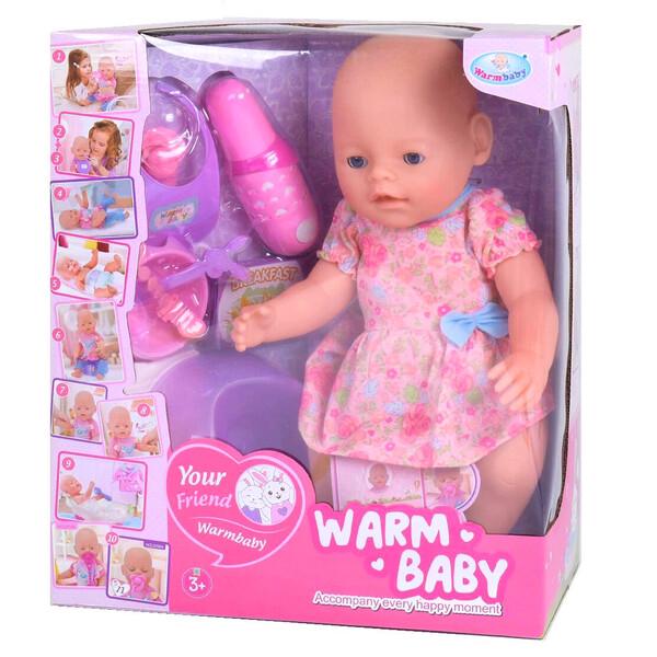 Пупс функциональный Warm Baby 40 см с аксессуарами (58810)