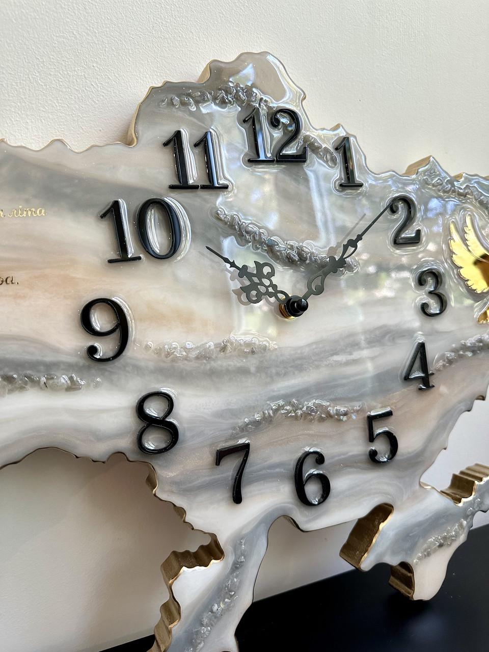 Годинник настінний з епоксидної смоли Карта України 50x34 см - фото 3 Годинник настінний з епоксидної смоли Карта України 50x34 см - фото 3