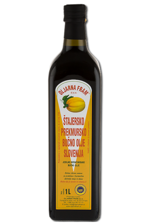 Масло тыквенных семечек Oljarni Fram первого отжима нерафинированное в стеклянной бутылке 0,25 л (103)