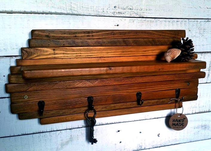 Полка настенная из дерева Хадсон Капучино (НСП-004909)