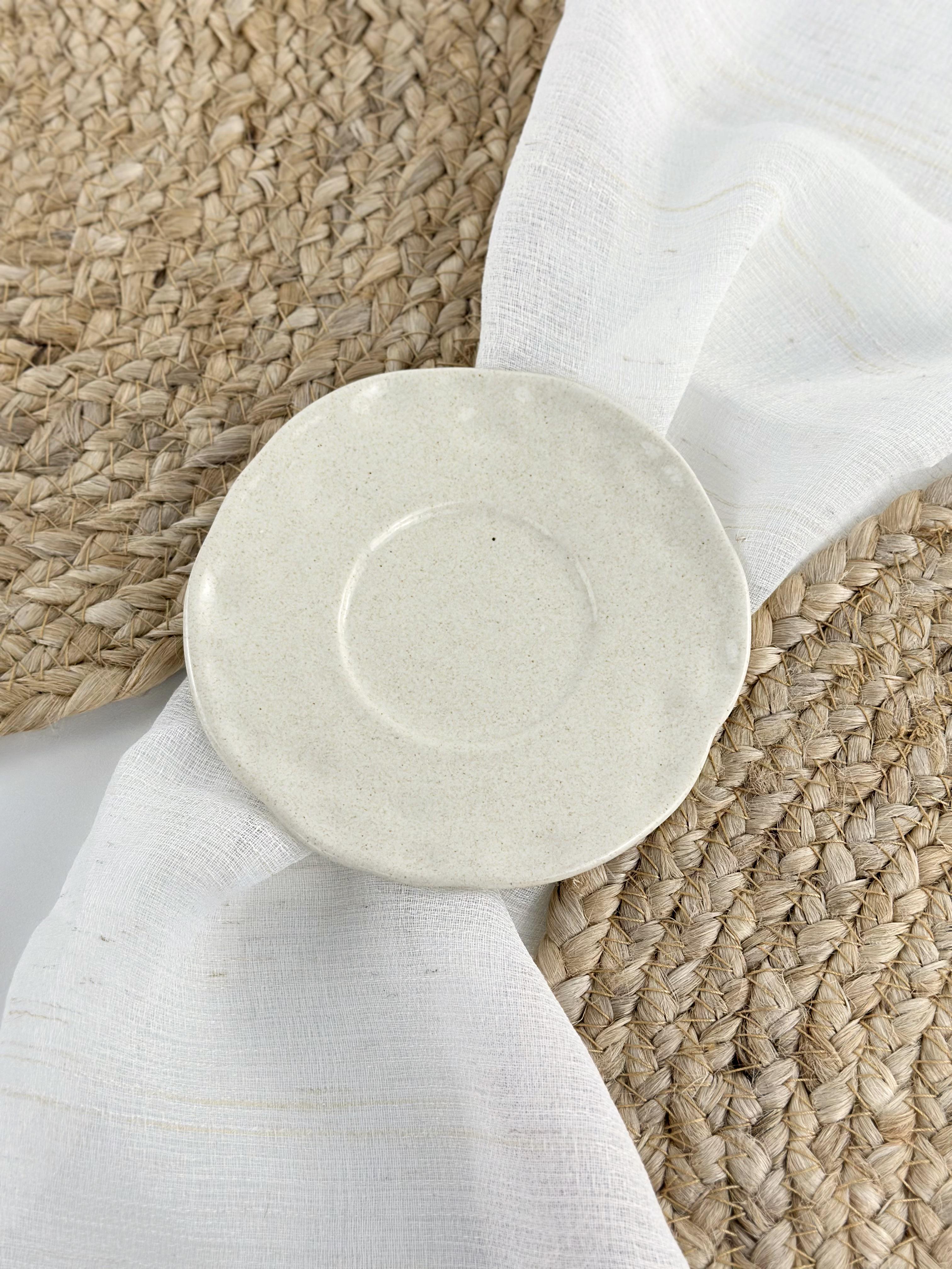 Блюдце для чашки глиняное Гражда 12 см Белый (17002-3)