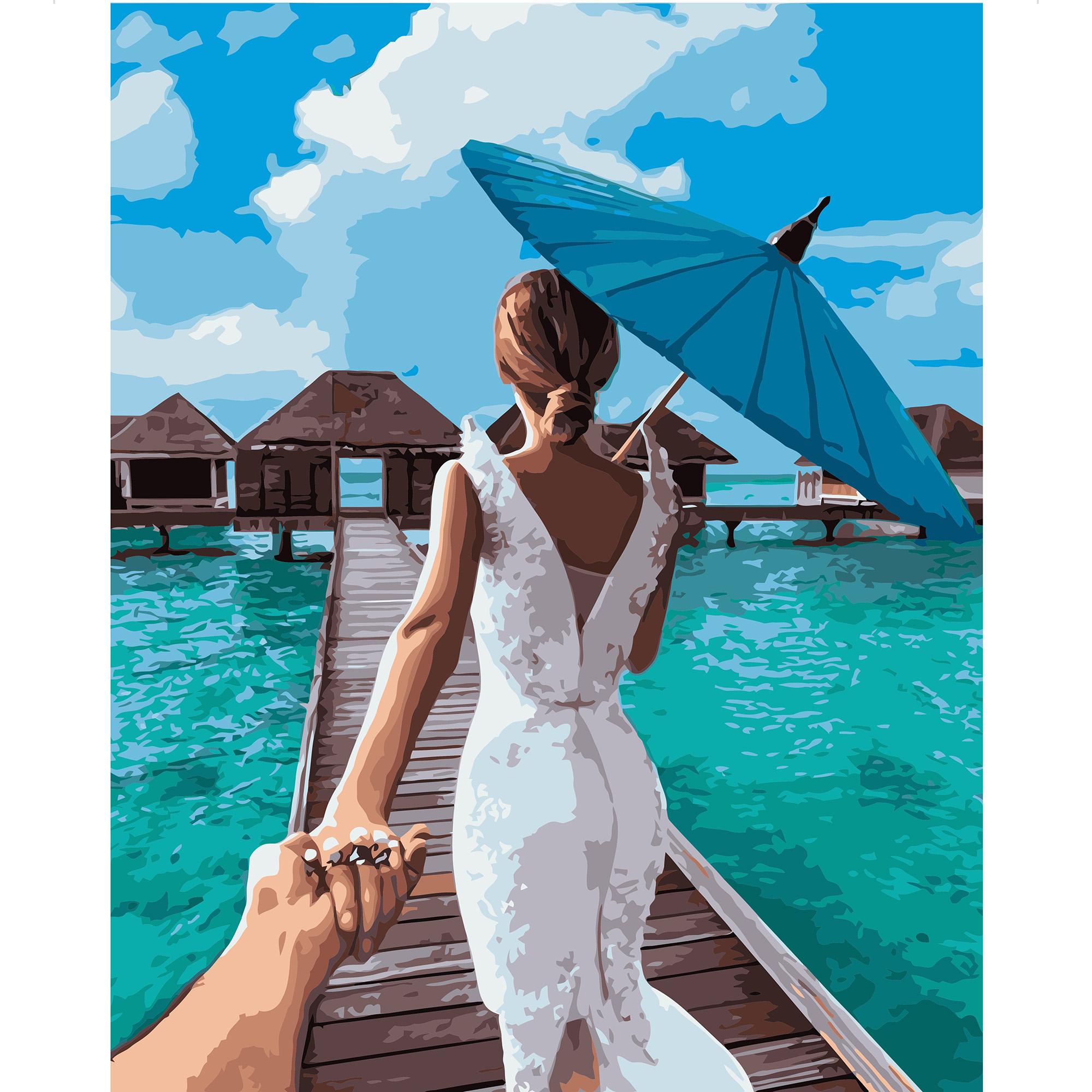 Картина по номерам Strateg Невеста на Мальдивах 40x50 см (VA-1777)