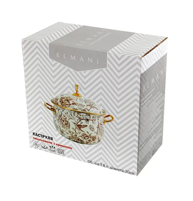 Каструля емальована BIRD Elmani з кришкою 3,8 л 20 см (763-042) - фото 3