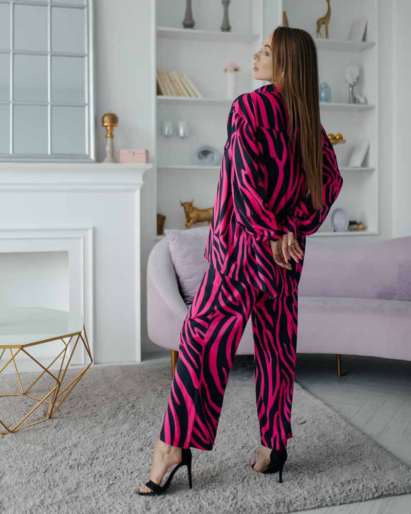 Піжама жіноча Модельєр 7748 р. 42 Чорно-рожевий (11514) - фото 7