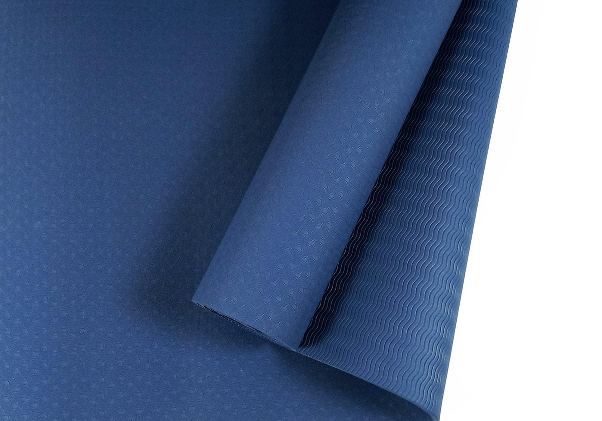 Коврик для йоги TPE EasyFit ECO-Friendly 6 мм однослойный Синий - фото 3