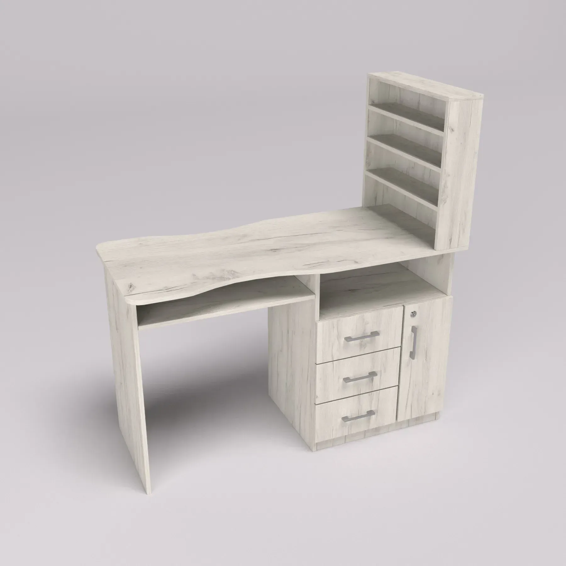 Стол маникюрный Kontinent СМ-1 правый 1230х550х1264 мм Дуб Крафт Белый (29060071) - фото 3