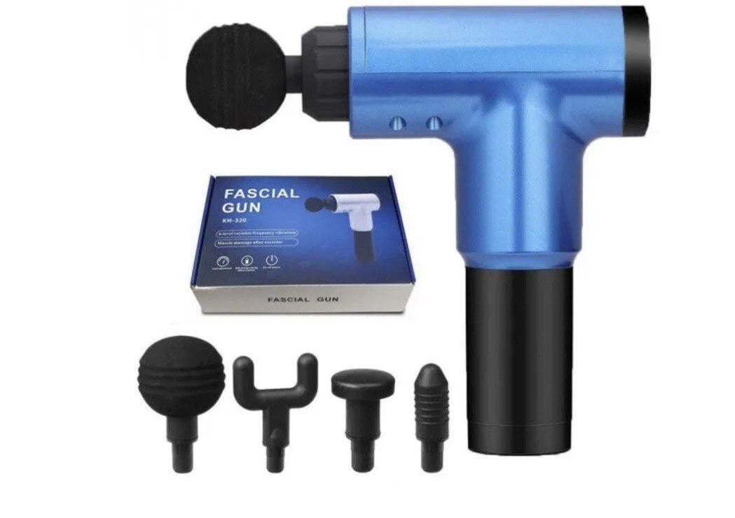 Массажер Fascial Gun KH-320 ручной ударный 4 насадки