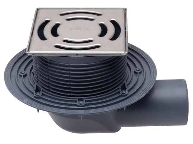 Трап HL5100T для балконов и террас DN75 мм горизонтальный с морозостойким запахозапорным клапаном 145х145 мм/138х138 мм (14286326)