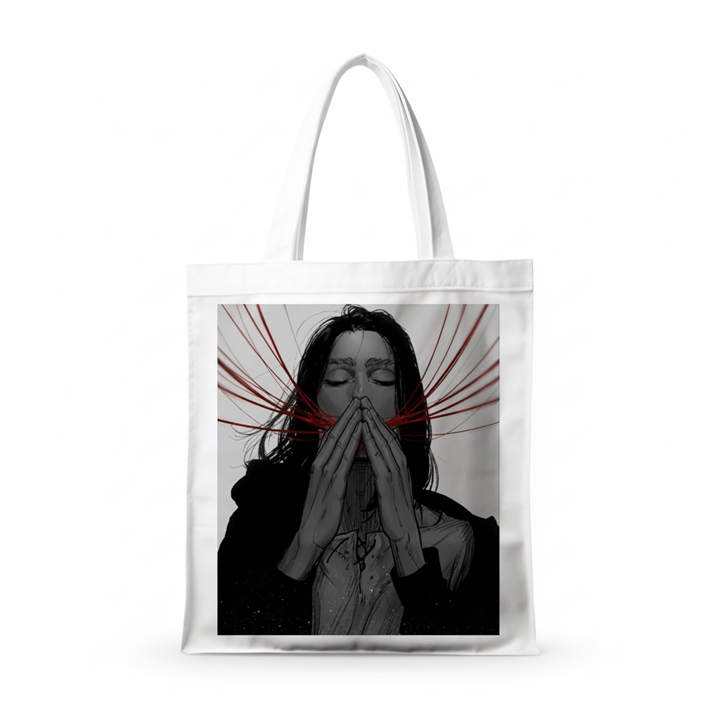 Сумка-шопер Attack on Titan Ерен Єгер з льону Білий (11419)