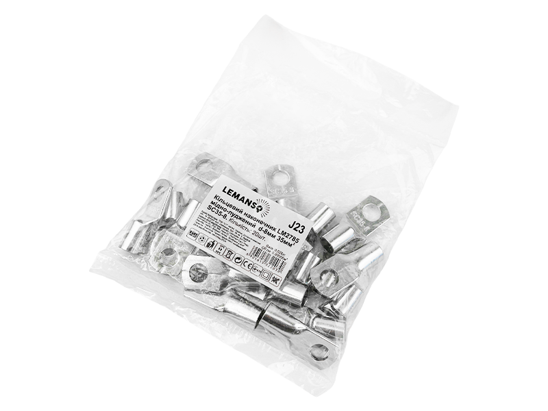 Наконечник кольцевой Lemanso LM2785 медно-луженый Ø 8 мм 35 кв. мм SC35-8 1 шт. (9835)