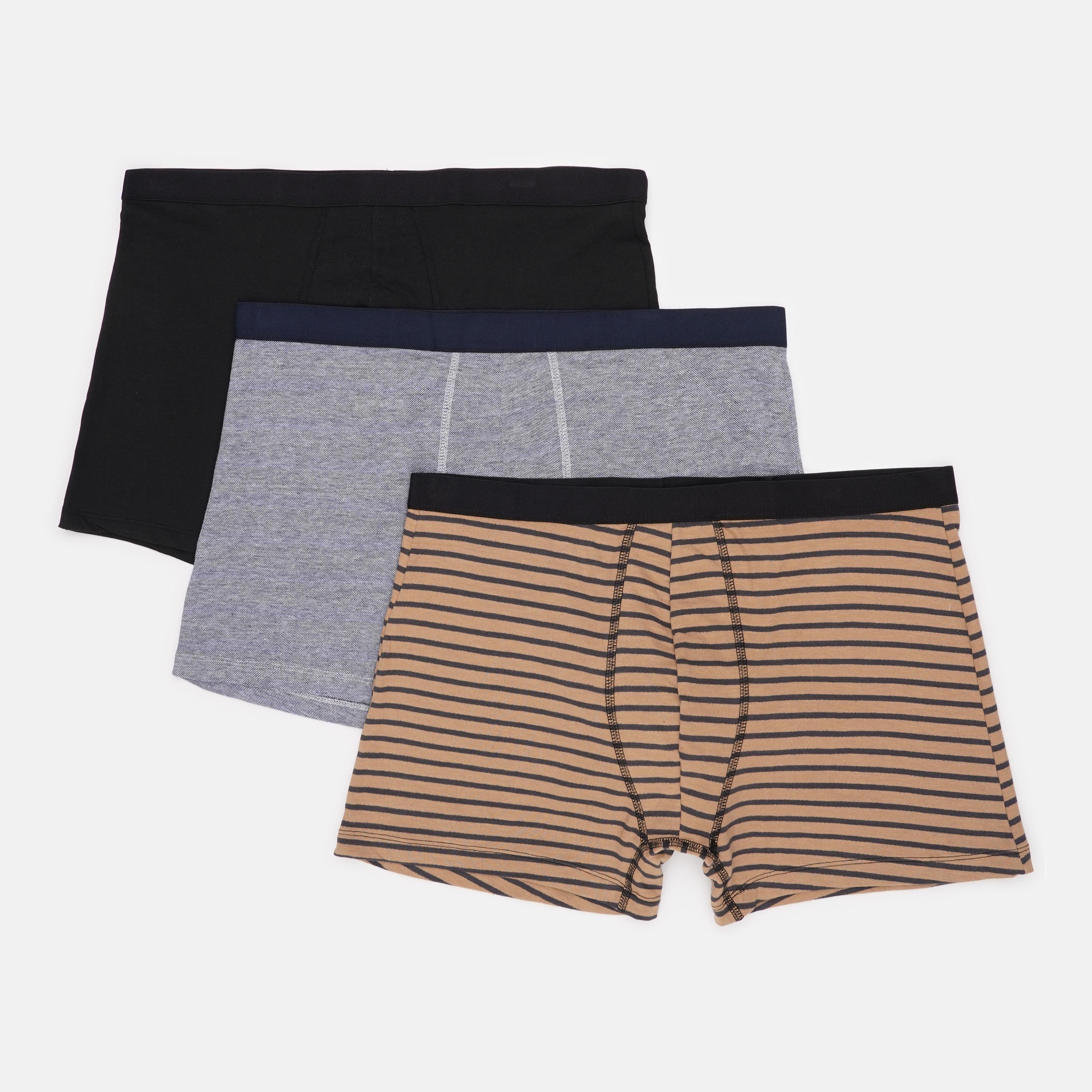 Труси Basic Collection 3 шт. XXL Чорний/Бежевий (1438090265)