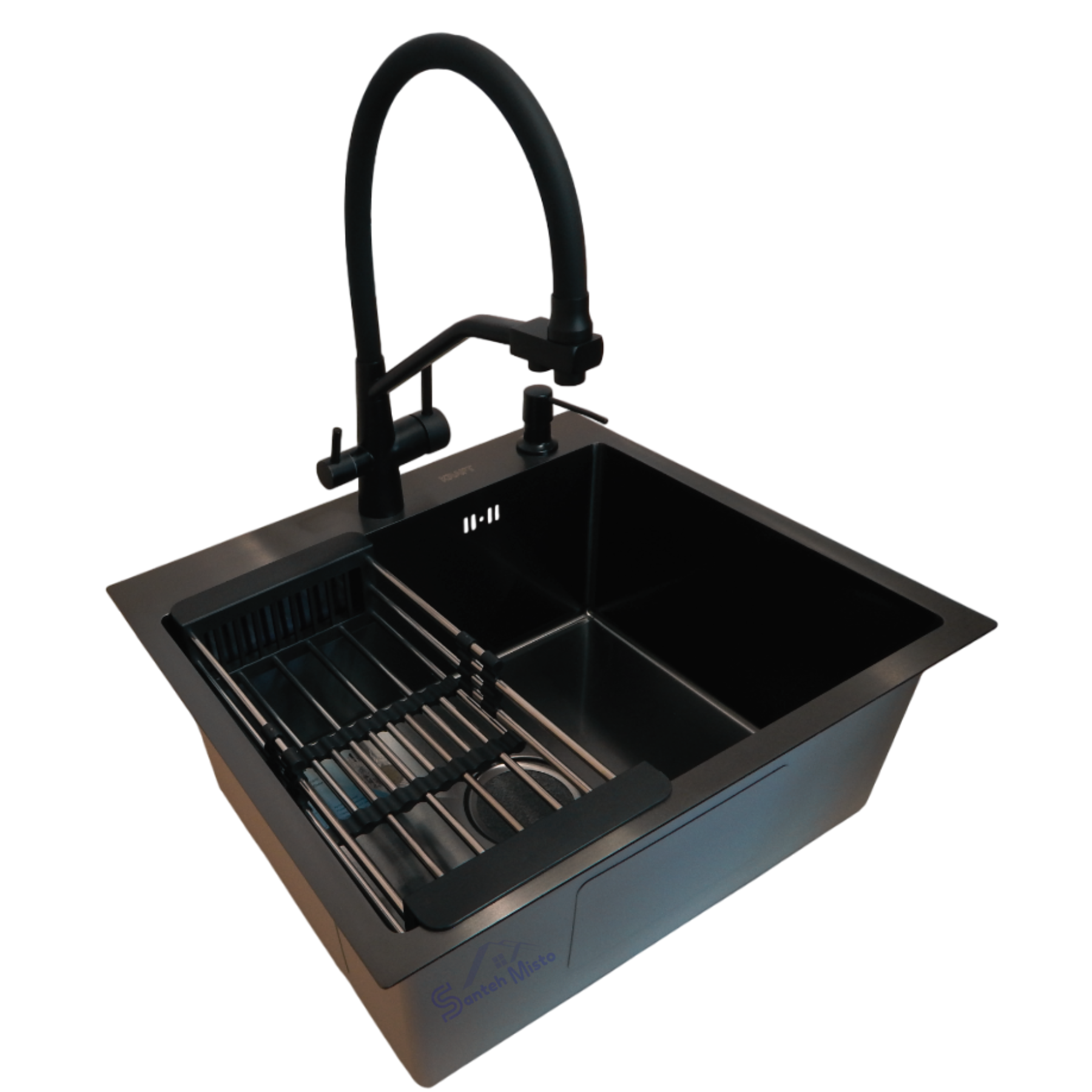 Кухонная мойка Kraft HM NANO PVD 3,0/1,0 мм 50х50 см Black (37567)