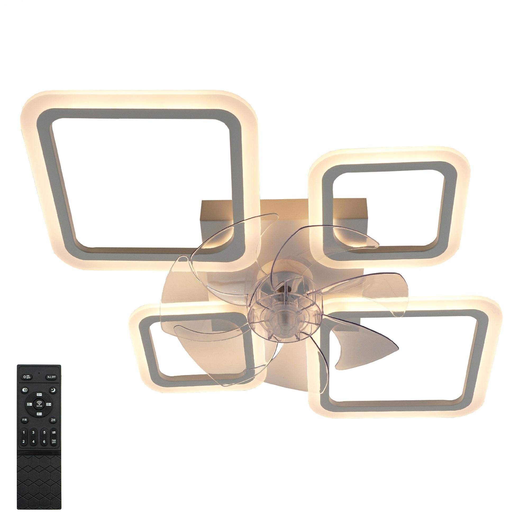 Люстра світлодіодна ESLLSE FAN OVAL 4S 70 Вт/18 Вт 760x560x120 мм Білий (10589)