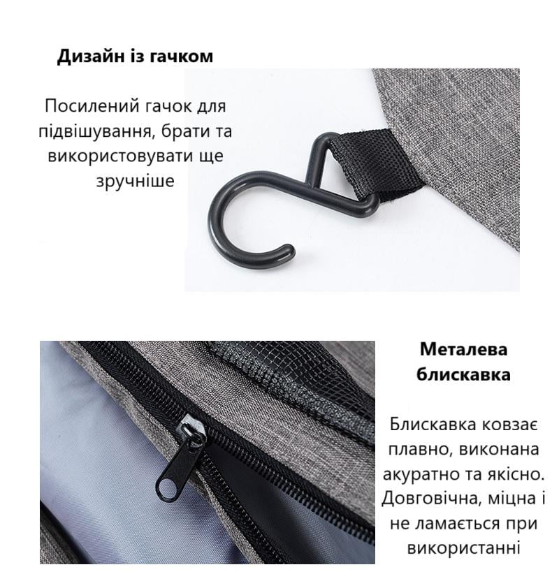 Сумка водонепроницаемая для путешествий и командировок с 5 отделениями и ручкой Серый (R9492) - фото 4 Сумка водонепроницаемая для путешествий и командировок с 5 отделениями и ручкой Серый (R9492) - фото 4