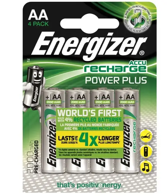 Батарейки Energizer AA HR6 1,2V Ni-Mh 2000 mAh блистер 4 шт. (000022151)