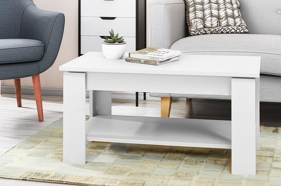 Стол журнальный MEBLIBUD BELLA с полкой 80х50х40 см Белый - фото 3 Стол журнальный MEBLIBUD BELLA с полкой 80х50х40 см Белый - фото 3